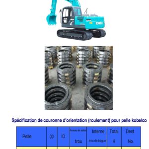 couronne d'orientation (roulement) pour pelle kobelco SK140-8